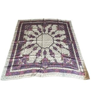 Sandra Roth Ciaosport Gray Purple 100% Silk Square Scarf 34"